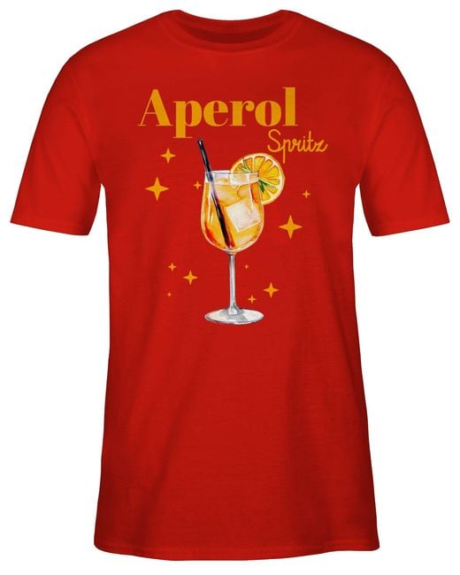 Shirtracer T-Shirt Aperol Spritz Kostüm Aperoli Aperollin Freundin Spritztour Karneval & Fasching in Red für Herren