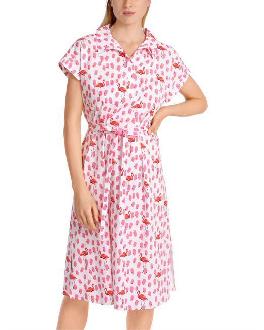 Marc Cain Pink "Collection Summer Flash" Premium mode Polokleid mit Flamingoprint