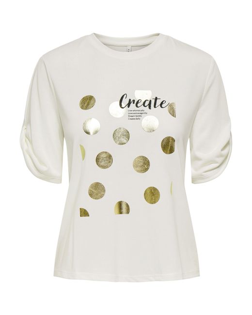 ONLY White Kurzarmshirt ONLFREE LIFE /S CREATE TOP BOX JRS