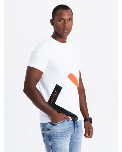 Ombre Print- -T-Shirt aus Baumwolle mit Doppellogo in White für Herren