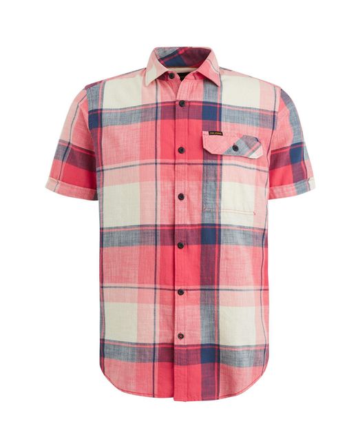 PME LEGEND Langarmhemd Short Sleeve Shirt Ctn Slub weave in Pink für Herren