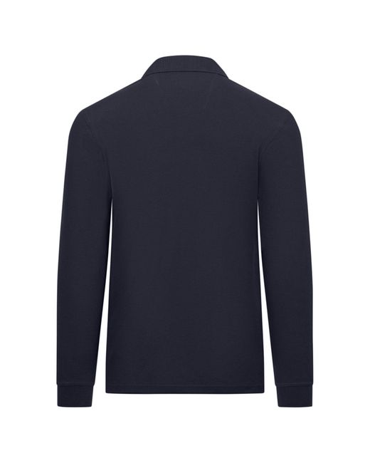 Fynch-Hatton Langarmshirt Basic Polo, Longslee in Blue für Herren