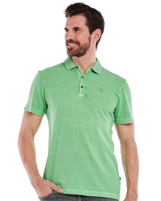 ENGBERS GERMANY T- Polo-Shirt mit Leinenanteil in Green für Herren
