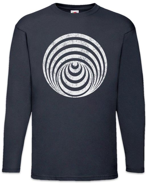 Urban Backwoods Langarmshirt Hypno Circle I Langarm T-Shirt Kreis Kreisel Spirale Hypnose (1-tlg) in Blue für Herren