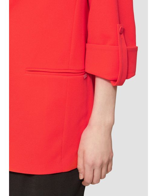 QS Red Jackenblazer Interlock-Blazer mit Krempelarm