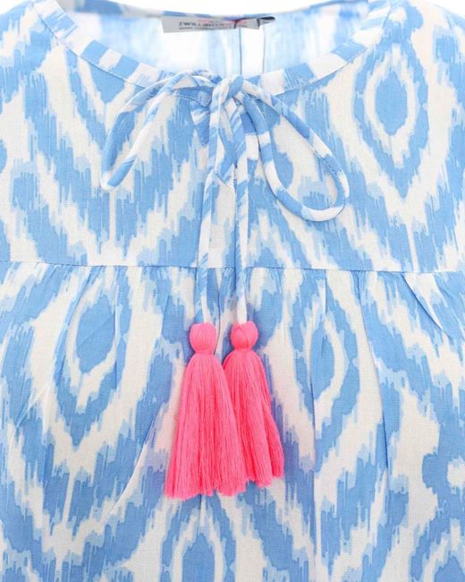 Zwillingsherz Blue Langarmbluse Bluse Aquarell Ovale in blau oder pink Mandalamuster