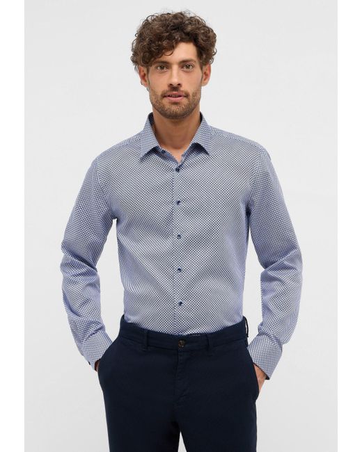 Eterna Langarmhemd SLIM FIT NON IRON (bügelfrei) in Blue für Herren