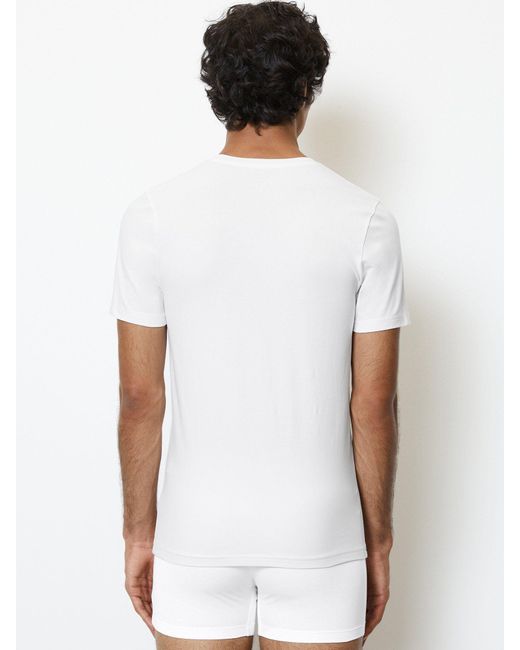 Marc O' Polo Essentials (2-tlg) t-shirt -ausschnitt v-neck in White für Herren