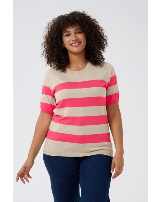 Kaffe Pink Strickpullover KClizzy Große Größen