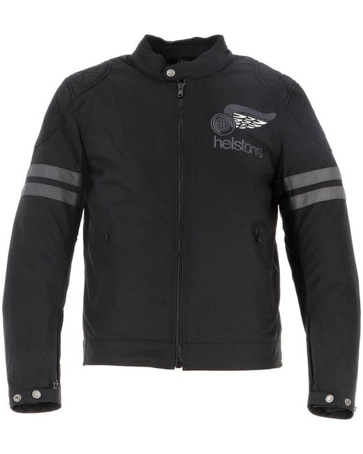 Helstons Motorradjacke Jake Speed wasserdichte Motorrad Textiljacke Rückenprotektor enthalten,wasserdicht in Black für Herren