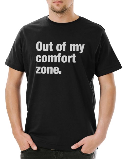 Urban Backwoods Print-Shirt Out Of My Comfort Zone T-Shirt Pessimismus Nihilist Skeptiker in Black für Herren