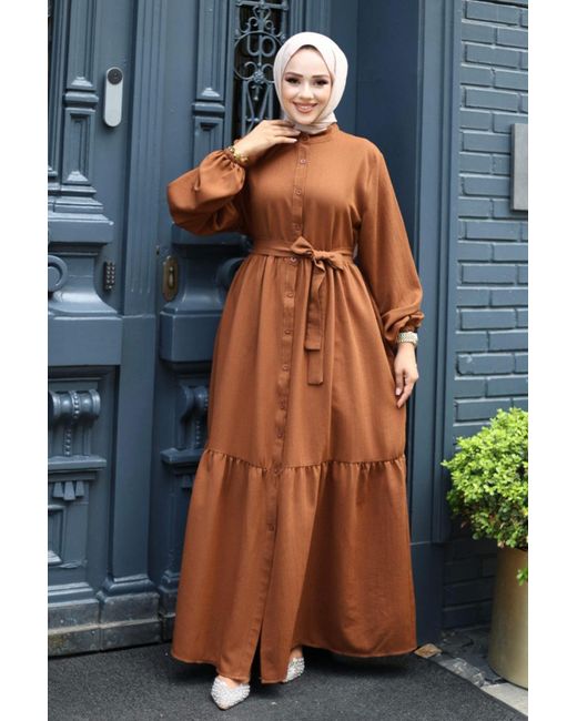 Misskyle Blue Maxikleid Geknöpftes Abaya