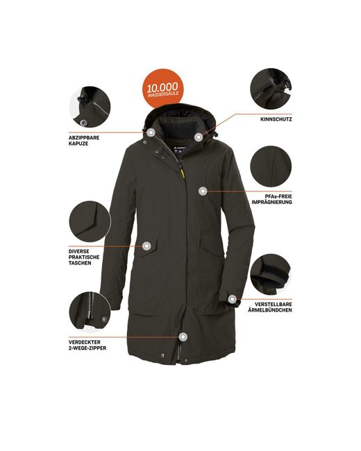 Killtec Black Funktionsmantel Parka Funktionsparka