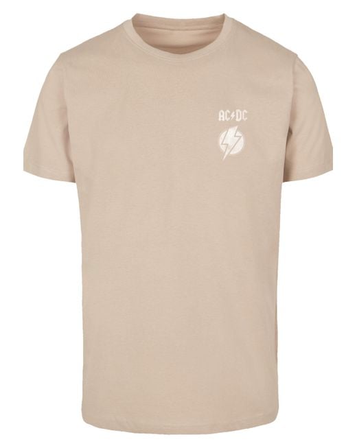 F4NT4STIC Shirt ACDC Lightning Bolt Premium Qualität in Natural für Herren