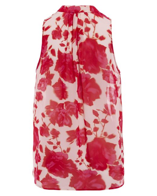 MARC AUREL Red Blusentop mit Rosenprint