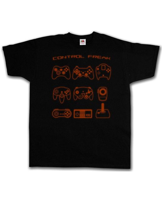 Urban Backwoods Print- Control II T-Shirt Retro Gamer Controller Video Game Joystick in Black für Herren