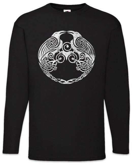 Urban Backwoods Langarmshirt And II Langarm T-Shirt Thor Mjölnir Loki Midgard Wikinger in Black für Herren