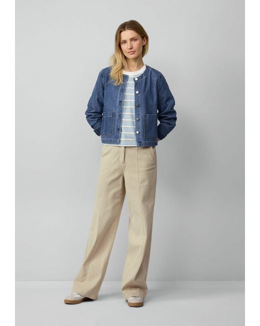 S.oliver Blue Funktionsjacke Verkürzte Denimjacke mit aufgesetzten Taschen