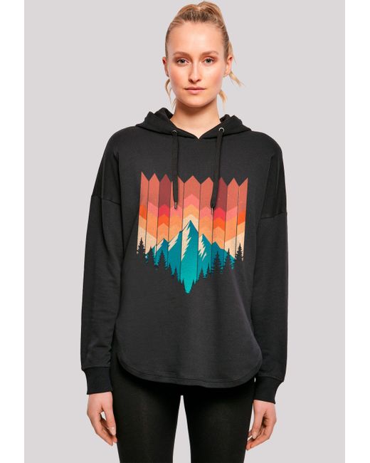 F4NT4STIC Gray Kapuzenpullover Berg Sonnenuntergang Geometrisch Premium Qualität