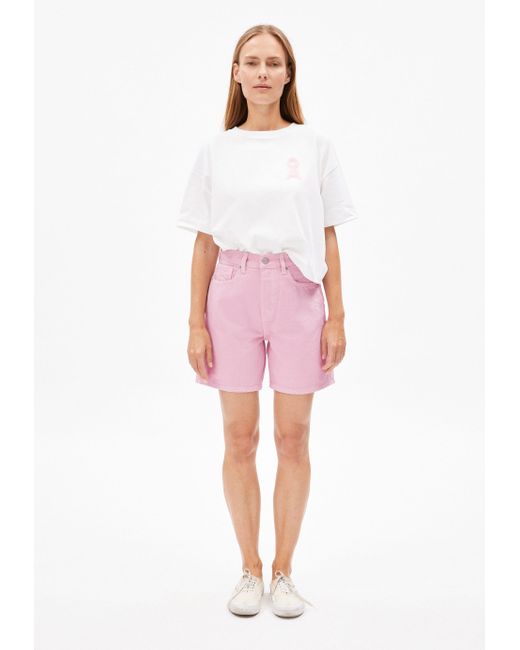 ARMEDANGELS Pink SHEAARI (1-tlg., Regular Fit) Jeans Shorts aus recycelter Baumwolle