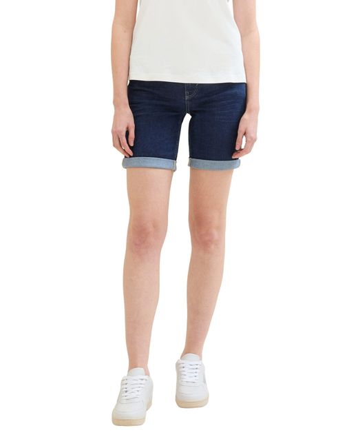 Tom Tailor Blue Shorts Slim Fit Five-Pocket Jeansshorts Denim 7378 in Blau-2