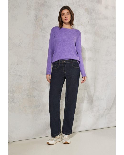 Cecil Purple Strickpullover mit Strukturmuster