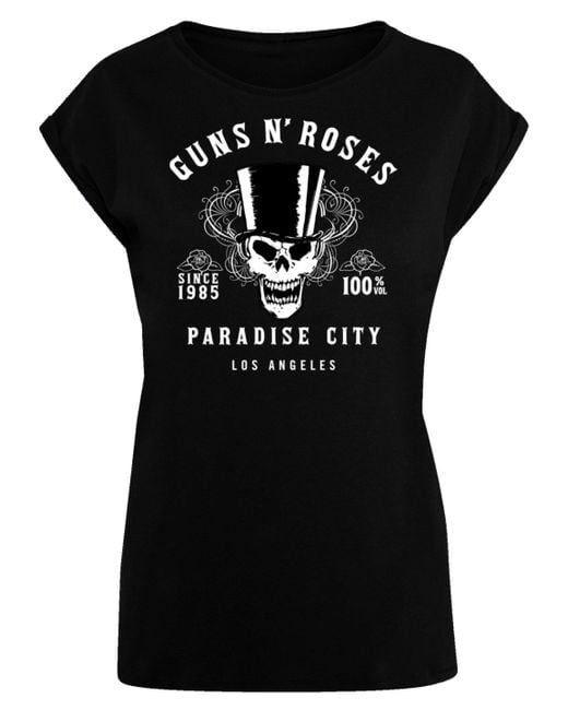 F4NT4STIC Lyst \'n\' | Schwarz Band Guns Label Qualität Roses Rock Whiskey Premium Shirt in DE