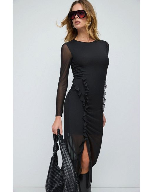 No Matter What Black Minikleid Schwarzes Rüschenkleid