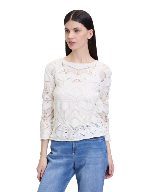 Cartoon White Strickpullover Kurz