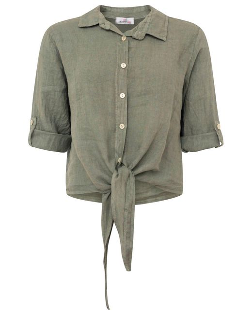 Zwillingsherz Green Klassische Bluse Leinenbluse in verschiedenen Farben Uni "Summer