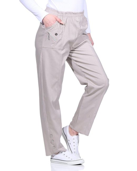 Aurela Damenmode Aurela mode Schlupfhose Sommerhose luftig leichte  Freizeithose in Grau | Lyst DE
