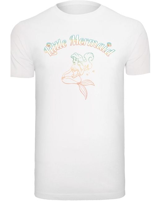 F4NT4STIC T-Shirt Disney Arielle die Meerjungfrau Gradient Print in White für Herren