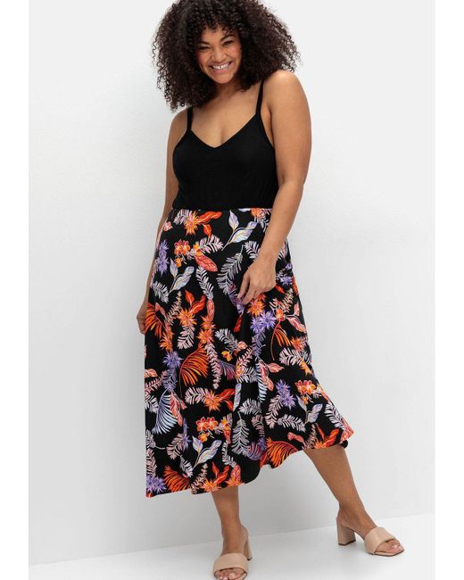 Sheego White Sommerkleid Große Größen mit Blumenprint, in Midilänge