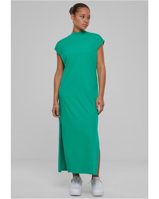 Urban Classics Green Sweatkleid Ladies Long Extended Shoulder Dress XS bis 5XL