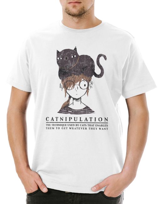 Urban Backwoods Print- Catnipulation T-Shirt Weiß Größe XS in White für Herren