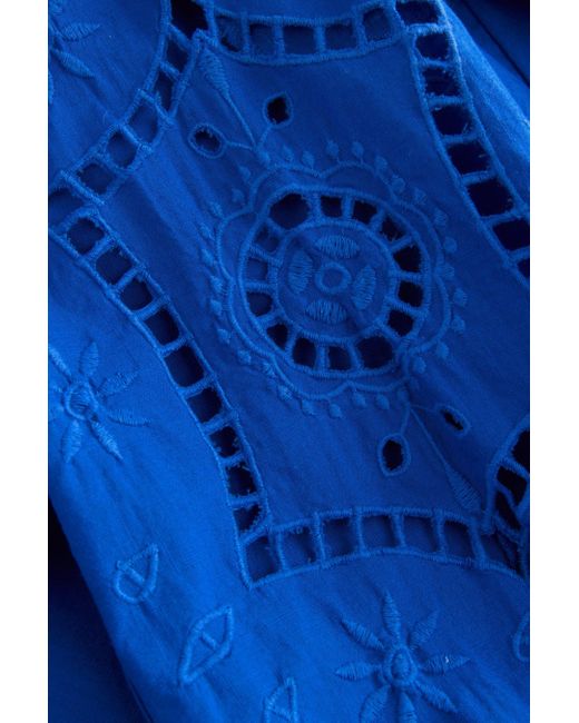 Next Blue Minikleid Langärmeliges Kleid mit Lochspitze (1-tlg)