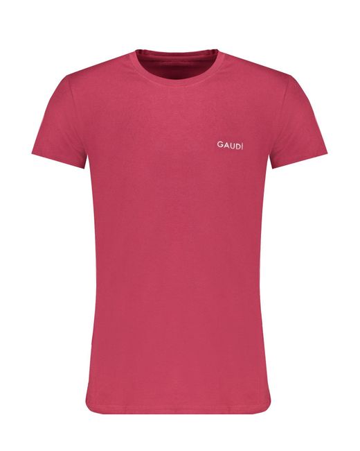 GAUDI Rotes T-Shirt - -in-Ton Design mit in Pink für Herren