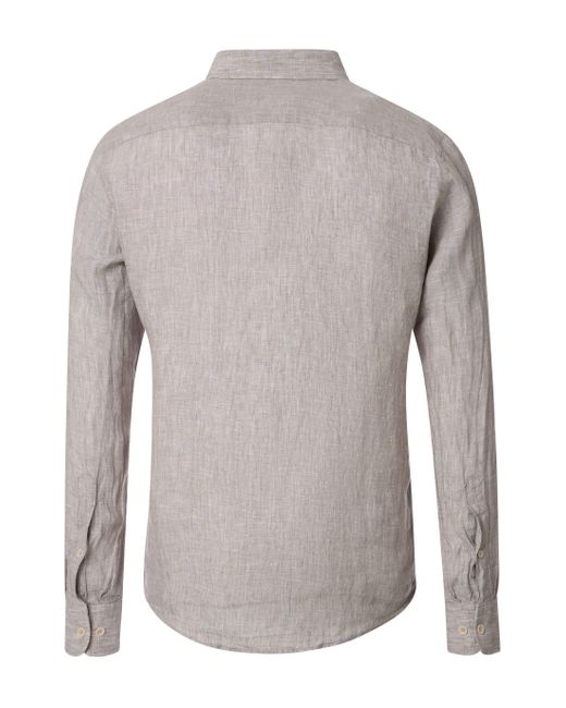 CASA MODA Leinenhemd uni in Gray für Herren