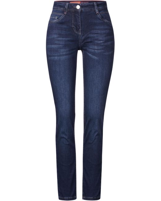 Cecil Blue Slim-fit-Jeans in mittelblauer Waschung