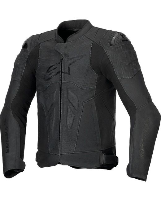 Alpinestars Motorradjacke Dusk Airflow perforierte Motorrad Lederjacke in Black für Herren