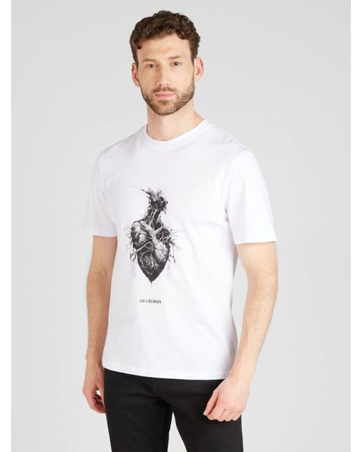 Han Kjobenhavn T-Shirt Heart Monster (1-tlg) in White für Herren
