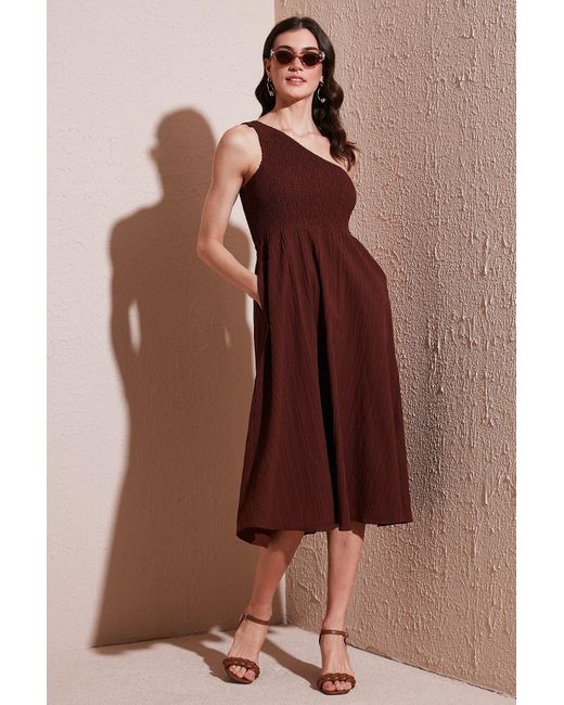 LELA Red Sommerkleid Regular Fit