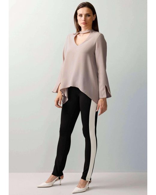 Alba Moda Natural Langarmbluse Oversizedbluse mit Cutout