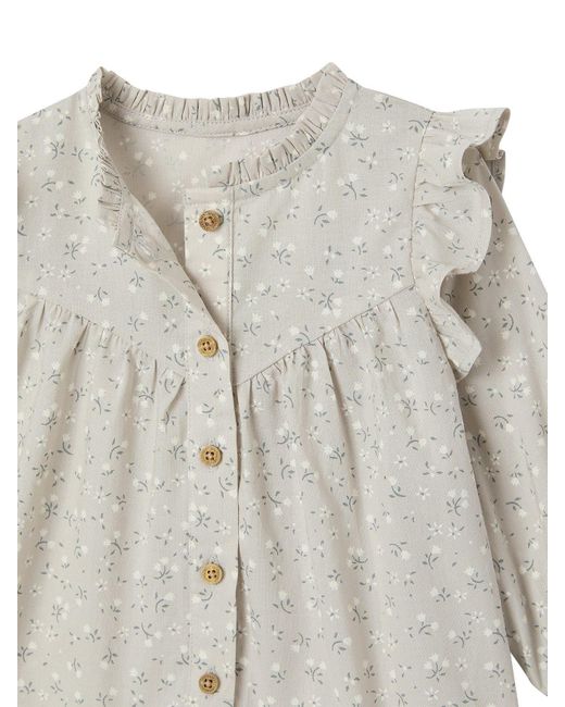 VERTBAUDET White Langarmhemd Baby Bluse Mit Volants