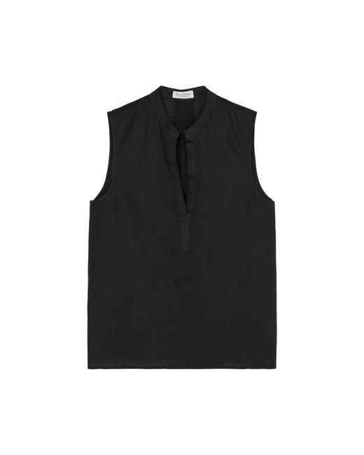 Marc O' Polo Black Klassische Bluse Woven Top, flared shape, v-neck wit