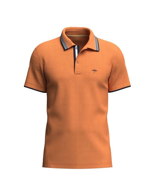 Fynch-Hatton Poloshirt Polo, contrast tipping in Orange für Herren