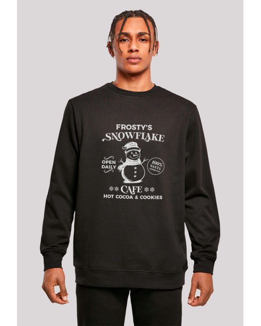 F4NT4STIC Sweatshirt Frostys Snowflake Cafe Retro Weihnachten Sign Premium Qualität in Gray für Herren