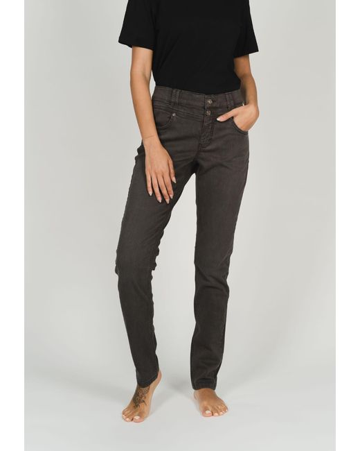 ANGELS Black Slim-fit- Jeans Skinny Button mit Coloured Denim