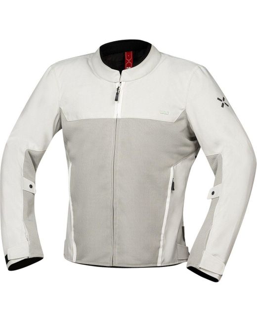 IXS Motorradjacke Oxy-Air Mesh Motorrad Textiljacke Atmungsaktiv protektoren in Gray für Herren