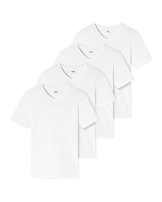 Uncover By Schiesser T-Shirt 4er Pack - V-Ausschnitt in White für Herren